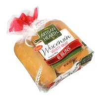 Village Hearth White Brat Buns, Wisconsin, 15 Ounce