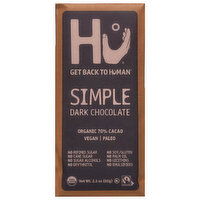 Hu Organic 70% Cacao Simple Dark Chocolate, 2.1 Ounce