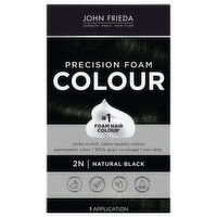 John Frieda Hair Colour, Precision Foam, Natural Black 2N, 1 Each