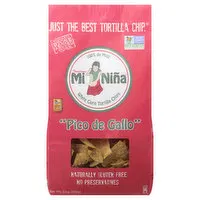 Mi Nina Tortilla Chips, White Corn, Pico De Gallo, 12 Ounce