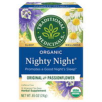 Traditional Medicinals Herbal Supplement, Organic, Nighty Night, Chamomile & Passionflower, Tea Bags, 16 Each