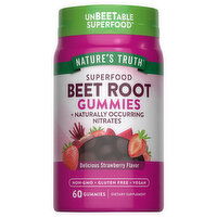 Nature's Truth Beet Root, Superfood, Gummies, Delicious Strawberry Flavor, 60 Each