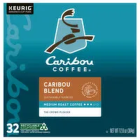 Caribou Coffee Coffee, Medium Roast, Caribou Blend, K-Cup Pods, 32 Each