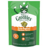 Feline Greenies Premium Dental Treats Oven Roasted Chicken Flavor Cat Treats, 2.1 Ounce