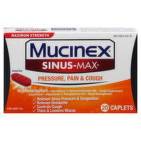 Mucinex Sinus-Max Pressure, Pain & Cough, Maximum Strength, 20 Each