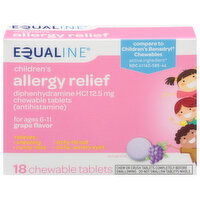 Equaline Allergy Relief, Children's, 12.5 mg, Chewable Tablets, 18 Each