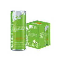 Red Bull Green Edition Energy Drink Green Edition Energy Drink, Curuba Elderflower, 8.4 fl. oz., with 80mg Caffeine, Taurine & B Vitamins, 4 Each