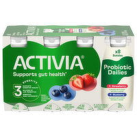 Activia Low Fat Blueberry/Strawberry Yogurt Drink, 8 Each