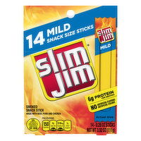 Slim Jim Mild Smoked Snack Sticks, 14 Each