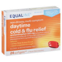 Equaline Cold & Flu Relief, Daytime, Softgels, 24 Each