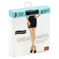 No nonsense Great Shapes Pantyhose, All-Over Shaper, Sheer Toe, Size B, Midnight Black, 1 Each