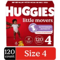 Huggies Little Movers Diapers, Outstanding Active Fit 4 (22-37 lb), 120 Each