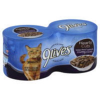 9Lives Cat Food, with Real Turkey & Cheese in Gravy, Hearty Cuts, 4 Each