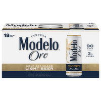 Modelo Oro Light Beer, Gold Standard, 18 Each