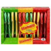 Starburst Candy Canes, Green Apple, Lemon & Strawberry, 12 Each