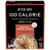 Better Oats Oatmeal, with Flax Seeds, 100 Calorie, Quick Cooking, Maple & Brown Sugar, 10 Each