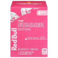 Red Bull Summer Edition Energy Drink, White Peach, 12 fl. oz., with 114mg Caffeine, Taurine & B Vitamins, 4 Each