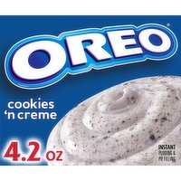 Jell-O Oreo Cookies 'n Creme Instant Pudding & Pie Filling Mix, 4.2 Ounce