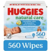 Huggies Natural Care Wipes, Cucumber Aloe & Vitamin E, Disney Baby, 560 Each