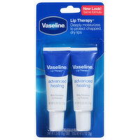 Vaseline Lip Therapy Lip Protectant, White Petroleum, Advanced Healing, 2 Each