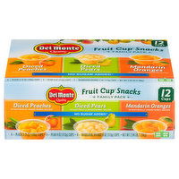 Del Monte Fruit Cup Snacks, No Sugar Added, Family Pack, 12 Each