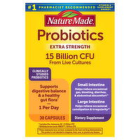 Nature Made Probiotics, 15 Billion CFU, Extra Strength, Capsules, 30 Each