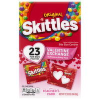 Skittles Candies, Original, Valentine Exchange, Bite Size, Fun Size Pouches, 23 Each