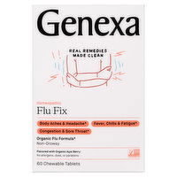 Genexa Flu Fix, Homeopathic, Non-Drowsy, Acai Berry, Chewable Tablets, 60 Each