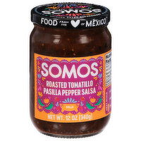 Somos Salsa, Roasted Tomatillo Pasilla Pepper, Mild, 12 Ounce