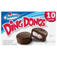 Hostess Ding Dongs Cake, with Creamy Filling, Chocolate, 10 Each