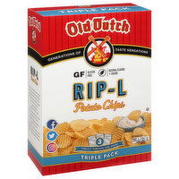 Old Dutch Foods Potato Chips, Rip-L, Triple Pack