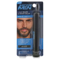 Just For Men 1-Day Beard & Brow Color, Brush-In/Wash-Out, Dark Brown, 0.3 Fluid ounce