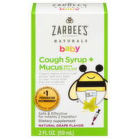 Zarbee's Baby Cough Syrup + Mucus, Agave & Ivy Leaf, Natural Grape, 2 Ounce