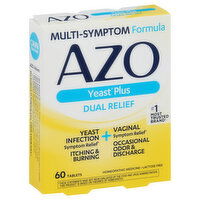 Azo Yeast Plus Dual Relief, Tablets, 60 Each