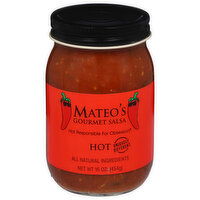 Mateo's Gourmet Salsa, Hot, 16 Ounce