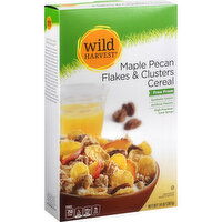 Wild Harvest Cereal, Maple Pecan, Flakes & Clusters, 14 Ounce