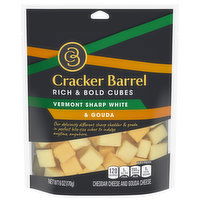 Cracker Barrel Cheese, Vermont Sharp White & Gouda, 6 Ounce