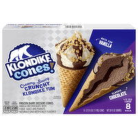 Klondike Cones! Frozen Dairy Dessert Cones, Nuts For Vanilla/Classic Vanilla, 8 Pack, 8 Each