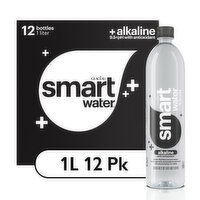 smartwater Alkaline With Antioxidant Ionized Electrolyte Vapor-Distilled Water Bottles, 33.8 Fluid ounce