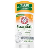 Arm & Hammer Essentials Deodorant, Unscented, 2.5 Ounce