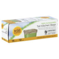 Wild Harvest Tall Kitchen Bags, 13 Gallon, 12 Each