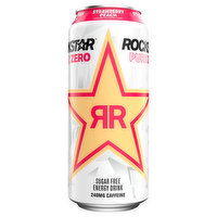 Rockstar Pure Zero Energy Drink, Sugar Free, Strawberry Peach, 16 Fluid ounce