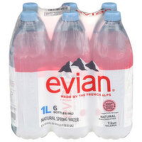 Evian Spring Water, Natural, 6 Each