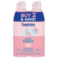 Coppertone Water Babies Broad Spectrum SPF 50 Sunscreen Lotion Spray, 2 Each