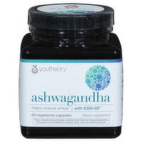 youtheory Ashwagandha, Vegetarian Capsules, 60 Each