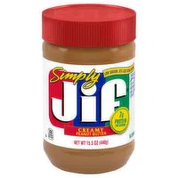 Jif Peanut Butter, Creamy, Simply, 15.5 Ounce