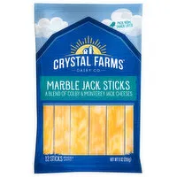 Crystal Farms Cheese Sticks, Marble Jack, 12 Each