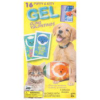 Mello Smello Cling Valentines, Gel, Puppy & Kitty, Ages 3+, 16 Each