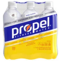 Propel Electrolyte Water Beverage, Lemon, 6 Pack, 6 Each