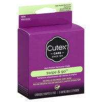 Cutex Care Nail Polish Remover Pads, Swipe & Go, 10 Each